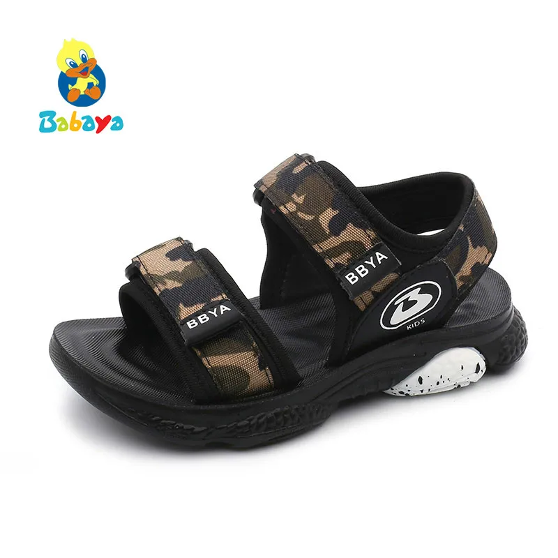 babaya Summer Beach Sandals Kids Boys Leather Children Shoes for 2019 New Fashion Little Toddler 26-37# | Детская одежда и обувь