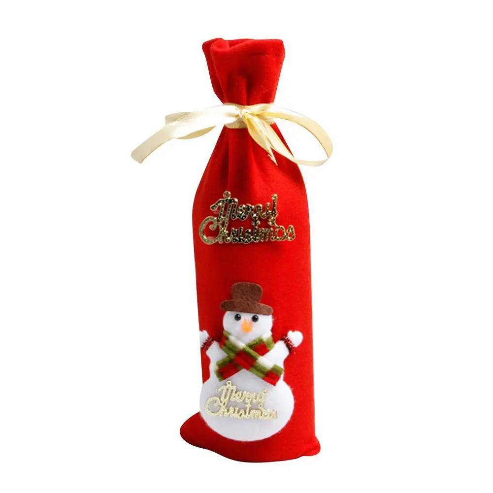 Рождественская бутылка вина Обложка сумка Navidad Банкетный Рождественский ужин