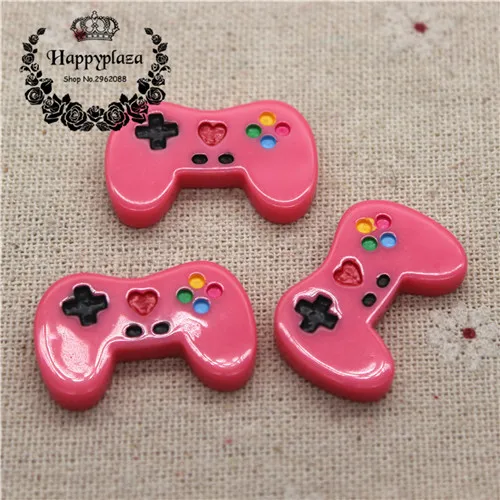 hot pink10pcs 10 шт. каваи смолы Моделирование игровой контроллер миниатюрный искусства Flatback Кабошон DIY ремесло украшения, 17*29 мм - Цвет: hot pink10pcs