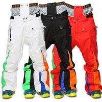 winte male ski pants thicken warm snowboard pants ski trousers with belt outdoor sports trousers waterproof men ski pants