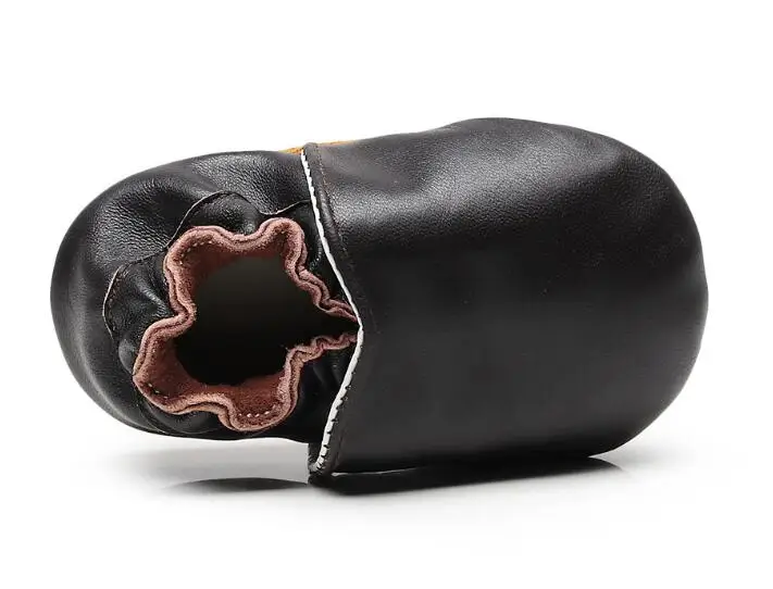 Модные новорожденные ботинки из натуральной кожи однотонные для мальчиков и девочек с мягкой подошвой, без застежек, для малышей, первые шаги, 0-18 мес.