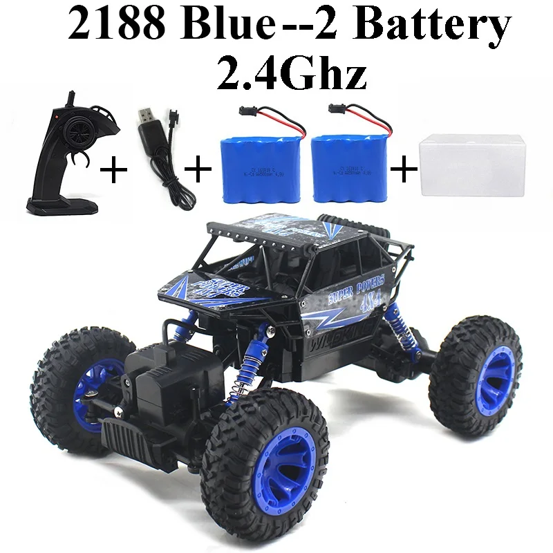 Бренд Rock Crawler 1:16 4WD RC автомобиль радиоуправляемые игрушки машины на радиоуправлении игрушки для детей мальчиков подарки 2188 - Цвет: Blue-Set-2