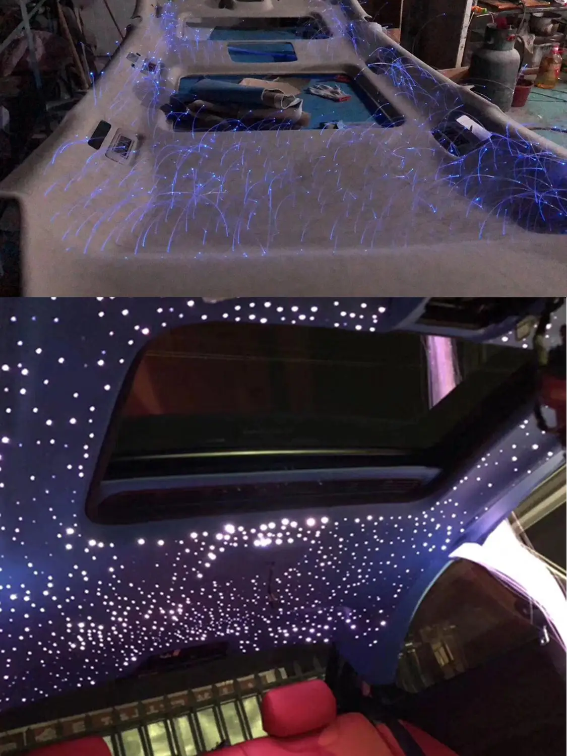 6 Вт RGB 12 в управление музыкой волоконно оптический свет Автомобильная крыша