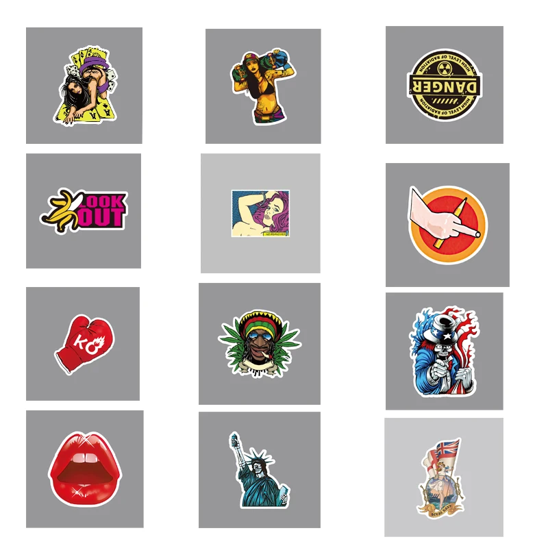 1 шт. Водонепроницаемый модный мультфильм Граффити логотип наклейка для ноутбука