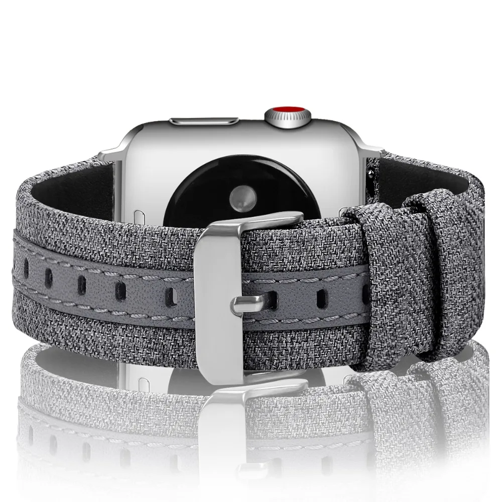 Холщовый кожаный ремешок для apple watch, ремешок для apple watch 5 4 3 44 мм 40 мм 42 мм 38 мм Iwatch series 5 4 3 correa, браслет для часов