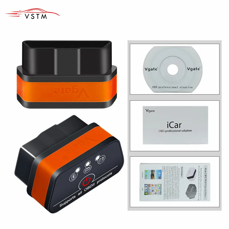 Автомобильный диагностический сканер Vgate iCar2 ELM327 Wi-Fi Bluetooth для android/ПК/IOS