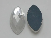 50 clear faceted horse eye flatback glass crystal rhinestone gems 8x16mm no hole