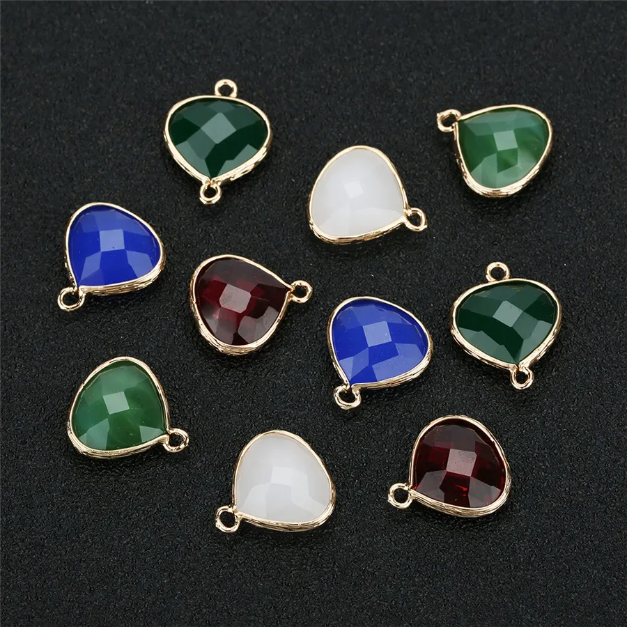 Подвеска XINYAO 5 шт./лот 17x18 мм треугольный камень талисман с отверстием 2 белый цвет