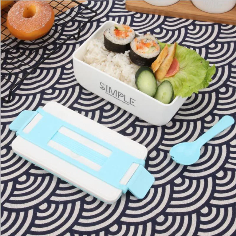 ONEUP японский стиль простой Ланч-бокс двухслойный экологически чистый Bento box 2000 контейнер для еды, мл Microwavable чехол для магазина еды