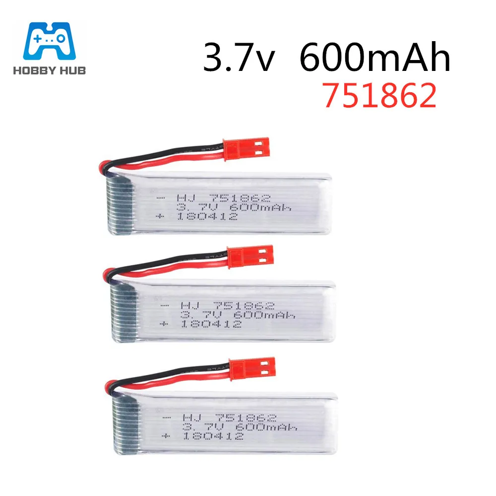 Литий-полимерный аккумулятор 3 7 в 600 мАч для Syma S032G WLtoys V929 V959 udi U818A запасные части