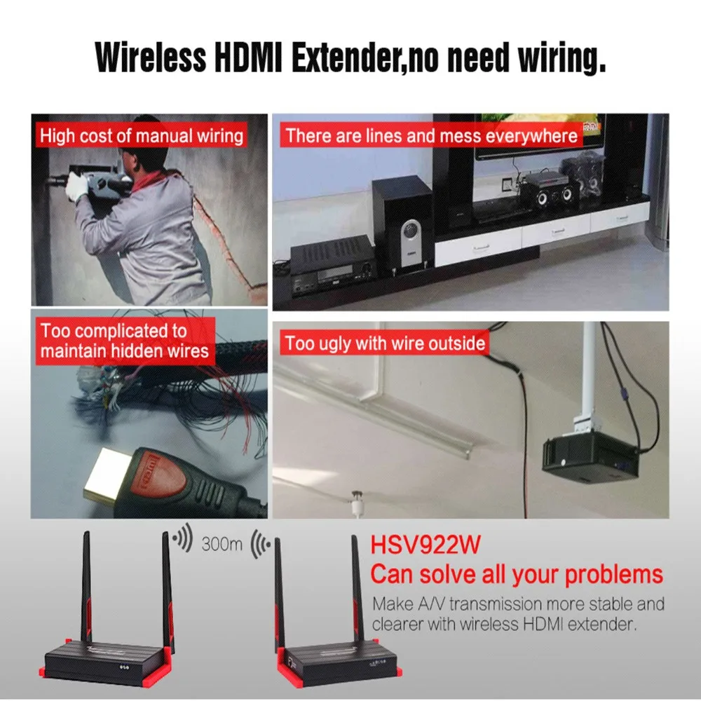 MiraBox беспроводной HDMI Extender до 300 м 984ft поддержка 1080 P Full HD IR передатчик и приемник для