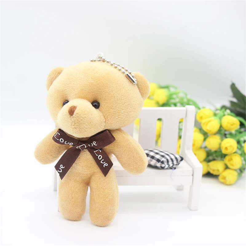 30 шт. 12 см маленькие мягкие плюшевые мини-Мишки украшения брелок Аниме подвесные игрушки плюшевые розовые серые коричневые красочные мишки медведь