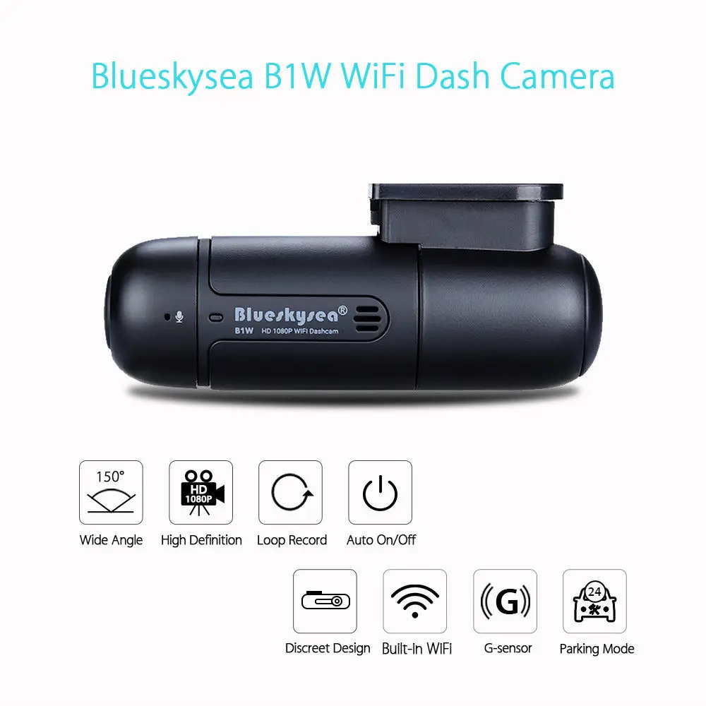 Blueskysea B1W видеорегистратор Мини WiFi Автомобильная камера Full HD DVR 1080P 360 ° MP4