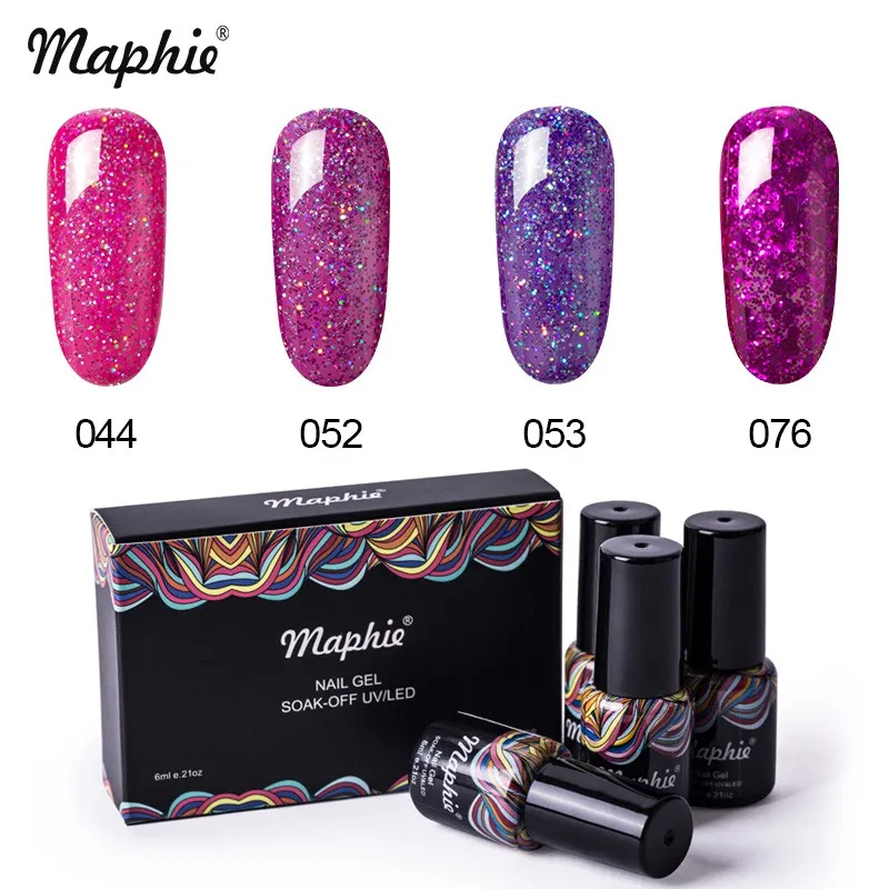 4 Maphie 4 шт./лот гель для ногтей с блестками лак Полупостоянный лак для ногтей набор розового цвета серия Led гель для ногтей наборы лаков с коробкой - Цвет: 4