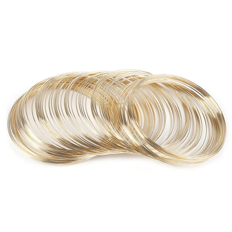 KC Gold Ювелирные изделия делая память металлическая проволока катушки сталь бисер поиск броши Букет пустой браслет браслеты 100 петли аксессуары Bijoux - Цвет: KC Gold