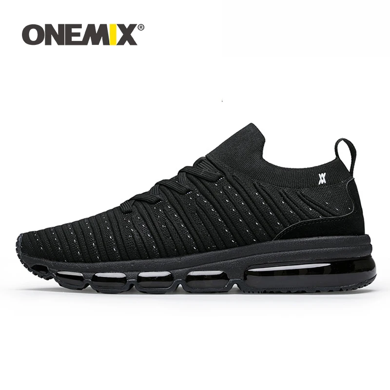 ONEMIX Men Casual Jogging Shoes Sneakers Big Size 2019 Luxury Brand Air Cushion Knitted Fabric Skateboarding Shoes For Running