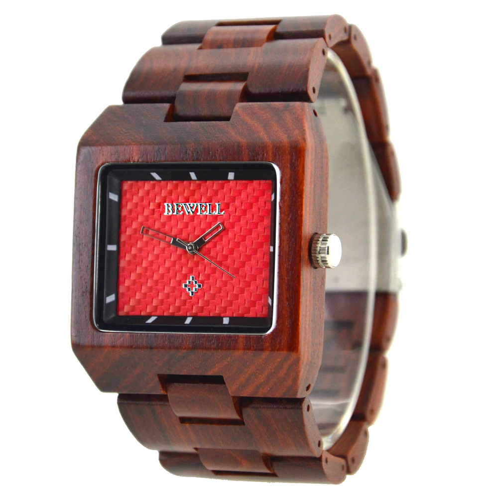 

BEWELL Brand New Rectangle Dial Wooden Watches Saat montre homme Japanese Analog Quartz Wrist Watch Clock relogio masculino 016A