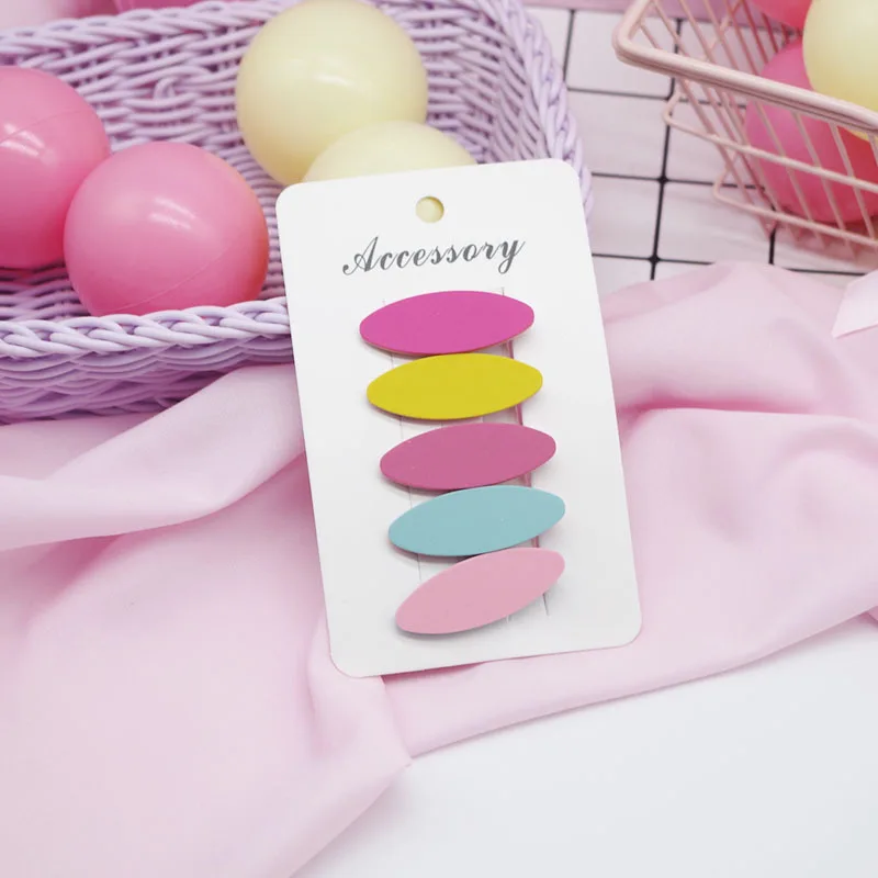 WPCZQVZA 5Pcs/Set Macaron Color Girls Bow Tie Hair Clips Children Cute Pins Hot Sales Accessories For Birthday Gift | Детская одежда и