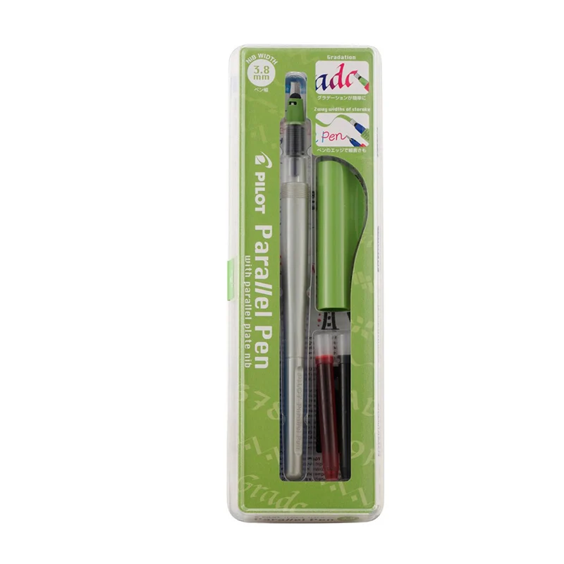 3.8mm Green Япония пилот FP3-SS параллельная ручка 1,5 2,4 3,8 6,0 чернила художественная ручка рот ручка английская каллиграфия ручка 12 цветов чернильные картриджи - Цвет: 3.8mm Green