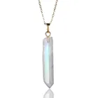 Ожерелье из натурального кристалла амулет разноцветное ожерелье с подвеской в виде столба Необычное Ожерелье из друзы из натурального камня для женщин