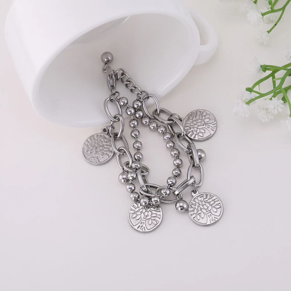 Нержавеющая сталь Skyrim Древо жизни Шарм мужской браслет Для Женщин серебряные