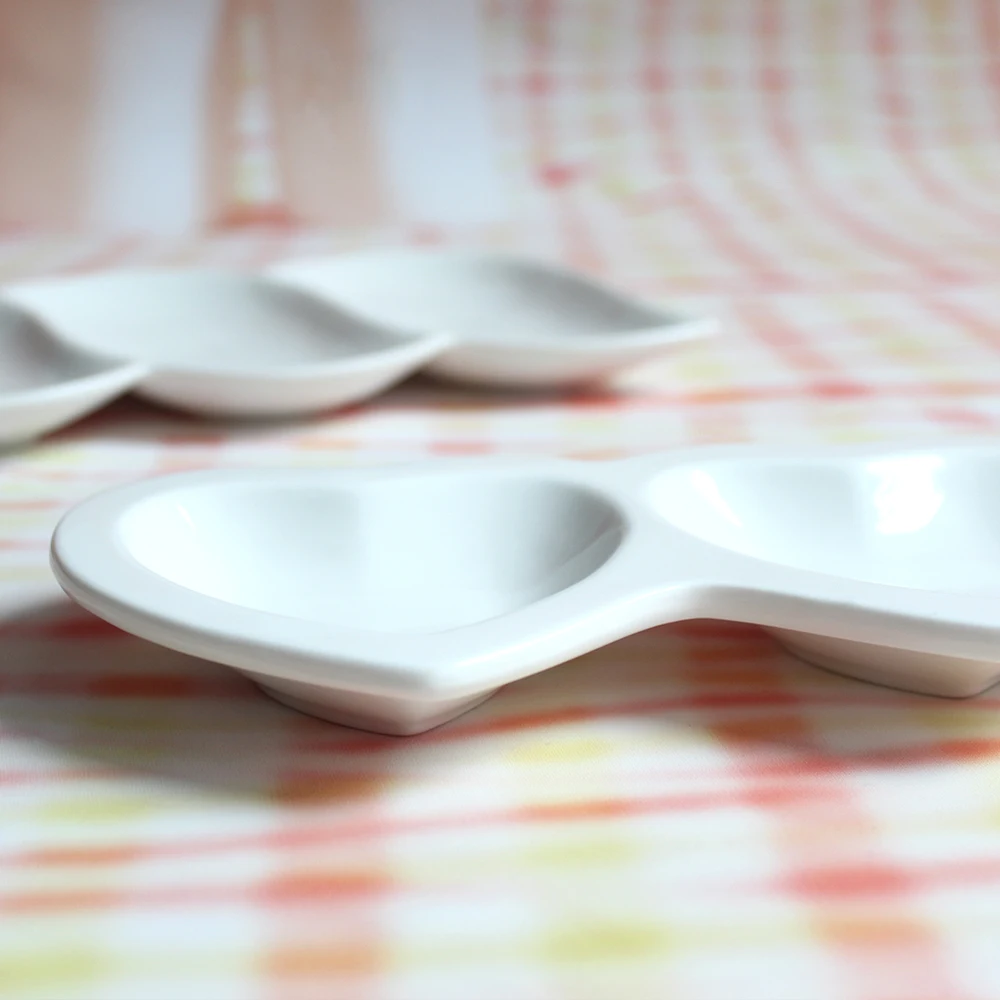 2 стильные керамические большие блюдца для приправ кухонная посуда