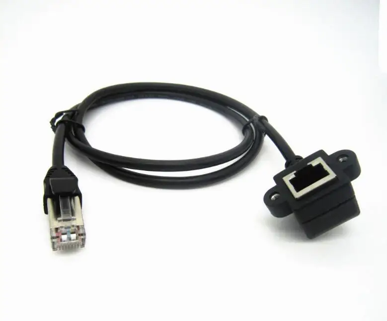 1 м/3 фута 5 м/5 футов RJ45 штекер гнездо 90 прямоугольный сгибаемый крепеж для панели