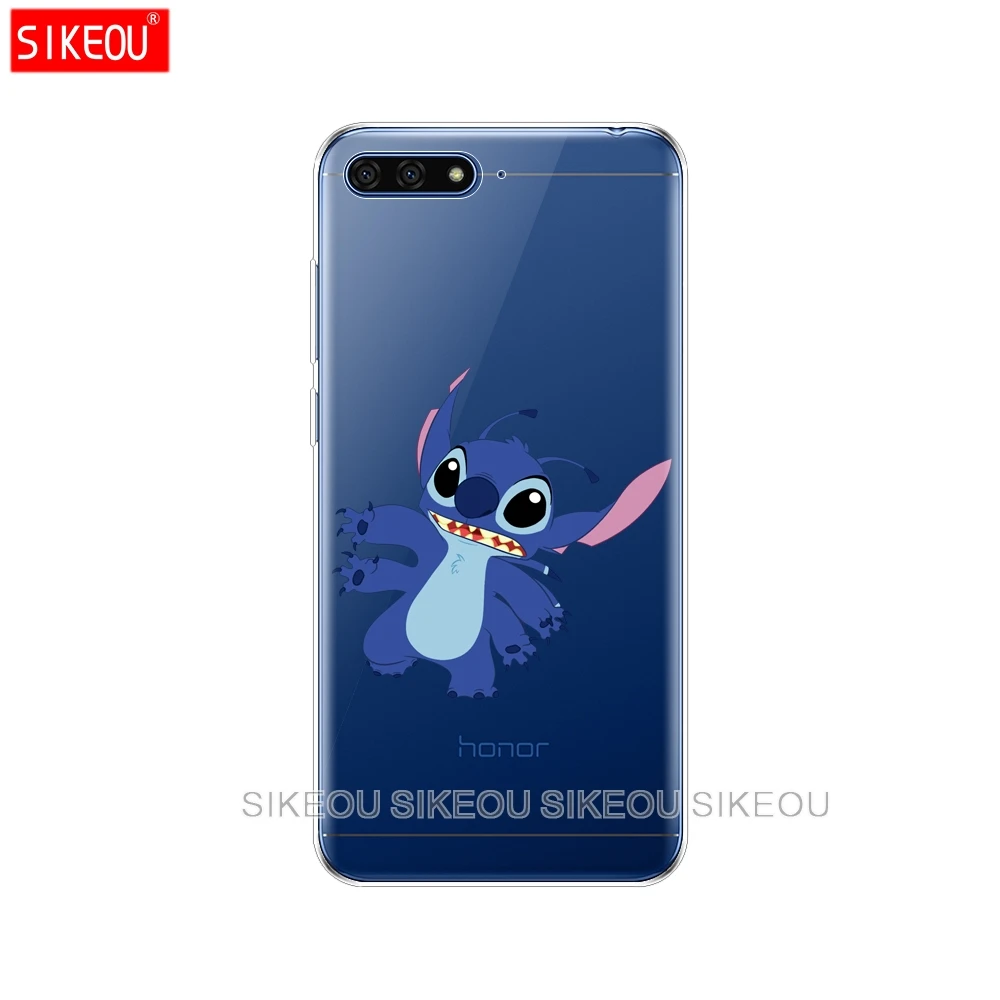 Силиконовый чехол для телефона Huawei Honor 7A PRO 7C Y5 Y6 Y7 Y9 2017 2018 Prime с милым рисунком Лило