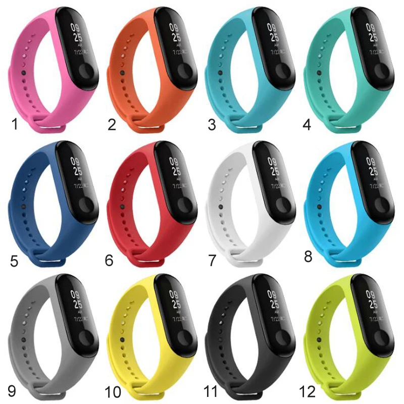 Amazfeel 100 шт./упак. mi band 3 ремешок силиконовый браслет для Xiaomi mi Band 3 ремешок на запястье высокое качество заменить браслет