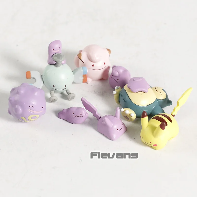 Тапочки в виде персонажа аниме Дитто gachapon Vol. 4 Clefairy magnemite Snorlax koffing мини ПВХ Фигурки игрушки куклы 6 шт./компл