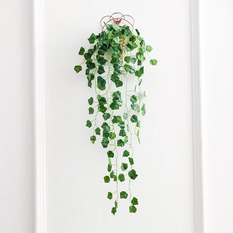 Grape wall hanging Балкон Лофт декор зеленый редиска растение виноград лист плюща искусственный цветок настенный подвесной ротанговый венок из виноградных листьев DIY украшения венок - Цвет: Grape wall hanging