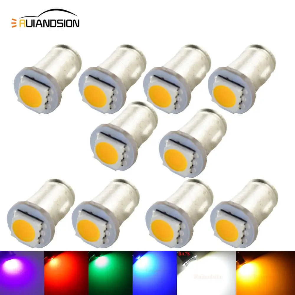 200 шт Янтарный/желтый 12 В 5050SMD BA7S Светодиодная лампа для приборной панели сменная