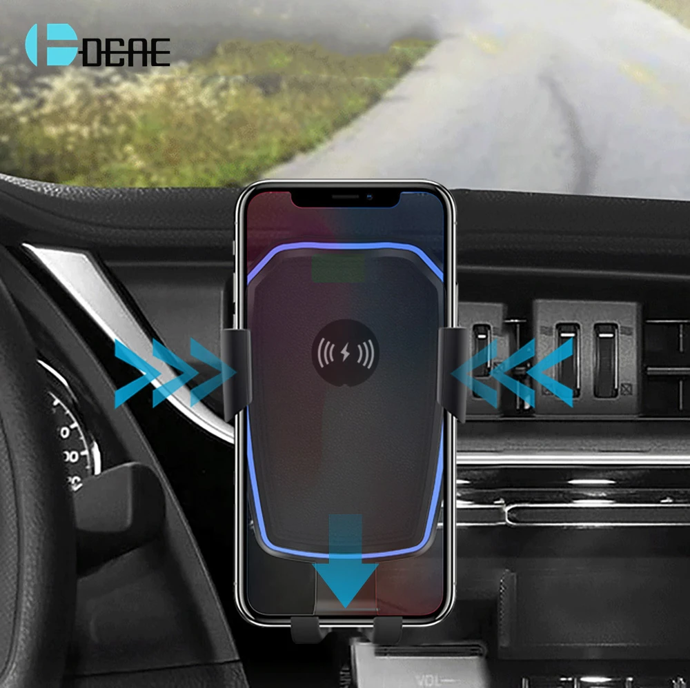Автомобильное беспроводное зарядное устройство DCAE Qi для iPhone 11 Pro X XS 8 XR 10 Вт