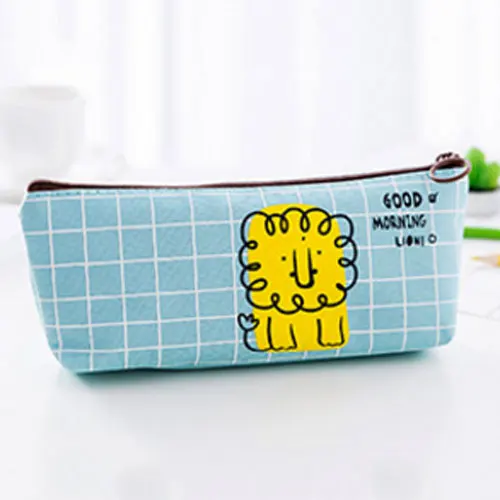 lion DELVTCH каваи милый мультфильм пенал с животными лиса кошка Лев Сова Сумочка для ручек и карандашей коробка для мальчиков и девочек школьные канцелярские принадлежности Gif - Цвет: lion