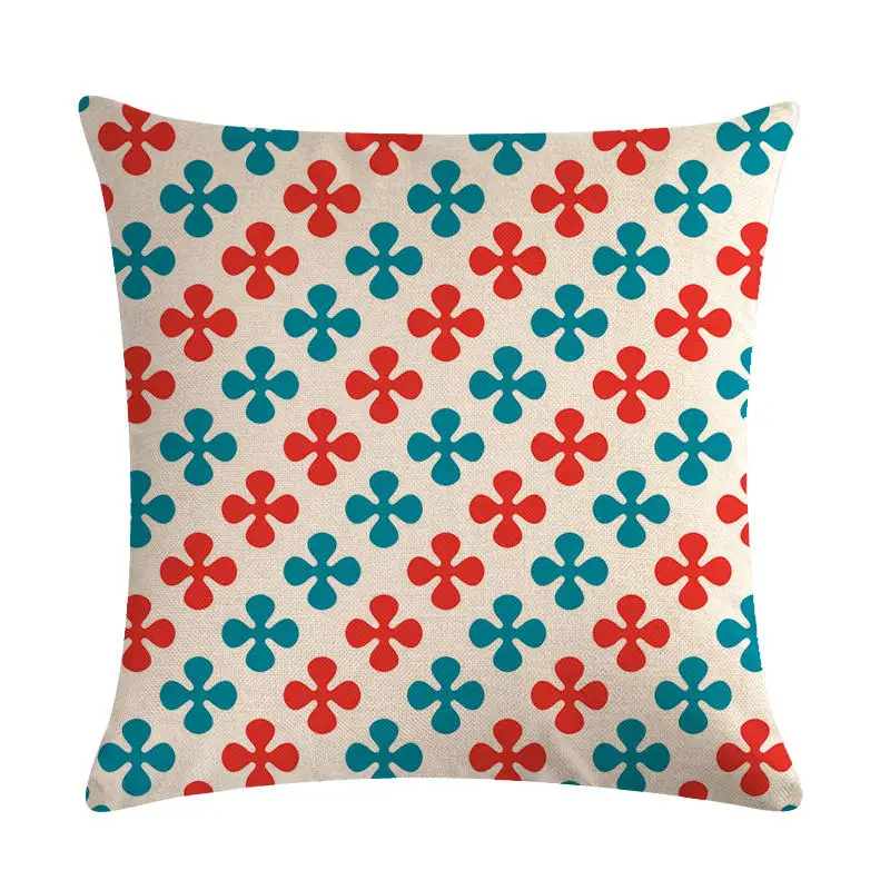 45cm*45cm Shape geometry of coloured four leaf clovelinen/cotton throw pillow covers couch cushion cover home decorative pillows | Дом и сад