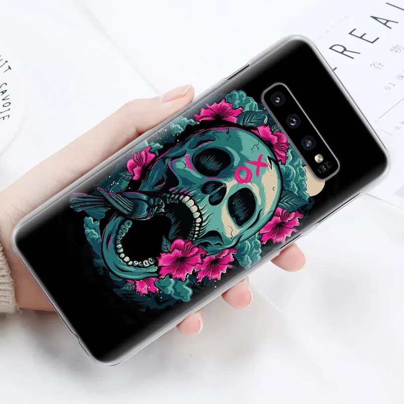 С изображением цветочного сахарного черепа телефона чехол s для samsung Galaxy S10e S10 плюс S8 S9 плюс S6 S7 край A40 A50 A70 M20 чехол Coque