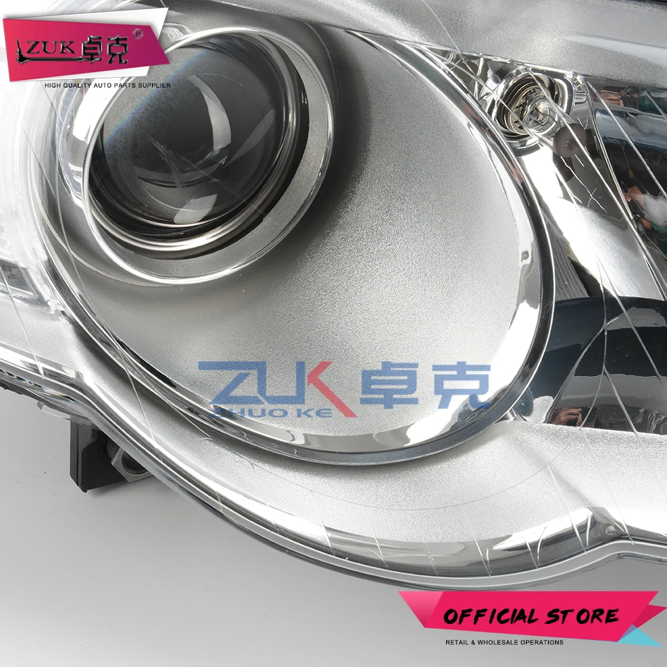 Передняя фара ZUK, головной светильник в сборе для VOLKSWAGEN PASSAT B6, MAGOTAN B6 2006, 2007, 2008, 2009, 2010, налобный светильник, галогенная лампа