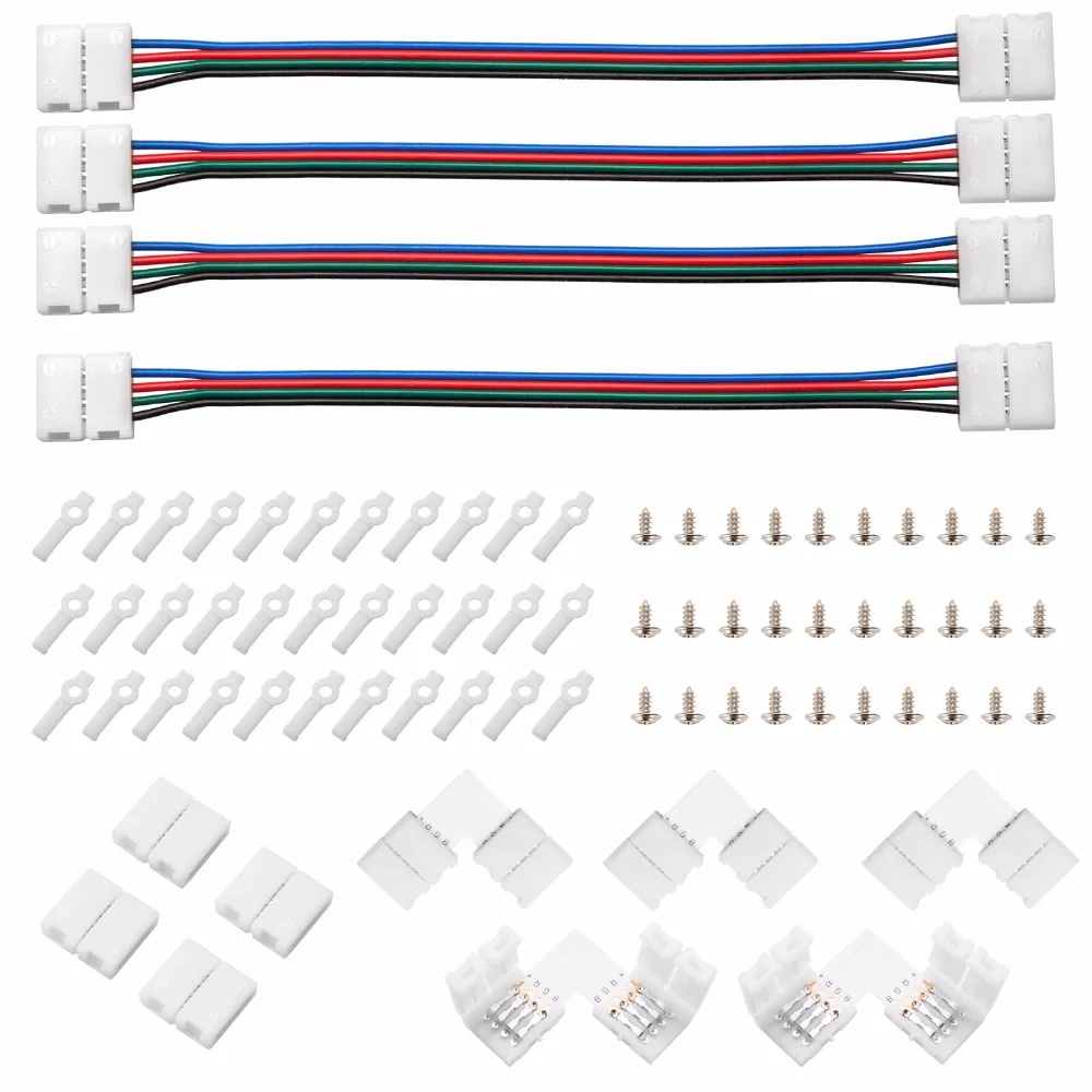 2Pin 4pin 8 мм 10 RGB один цвет L форма Solderless светодиодный разъем полосы монтажный