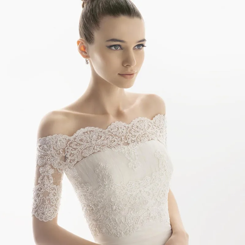 2019 женское свадебное болеро с кружевом и открытыми плечами Свадебная куртка