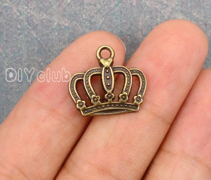 

80pcs-Antique под бронзу подвеска в виде короны 18x16mm