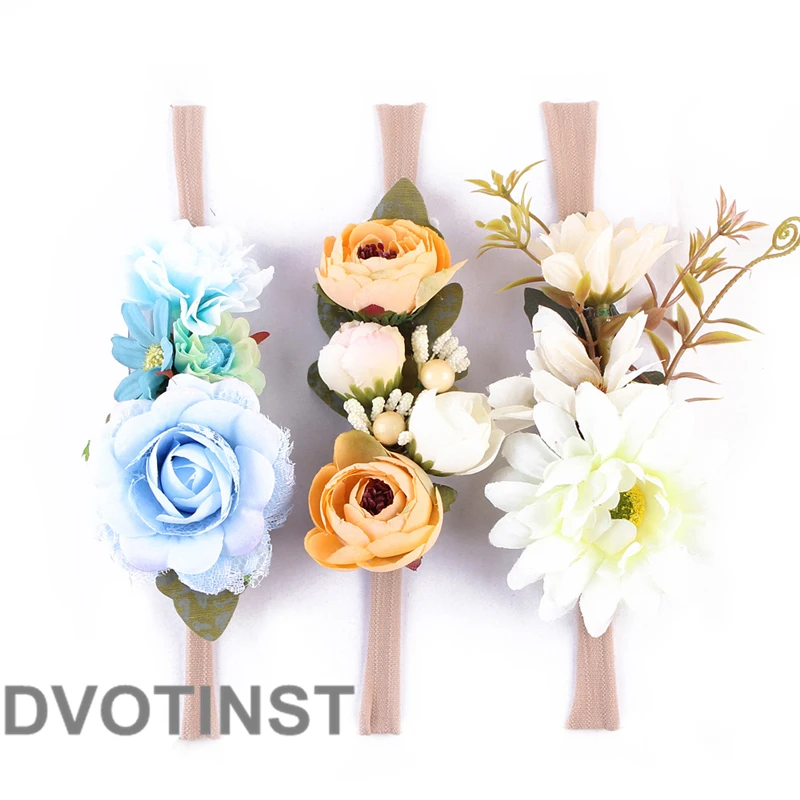 Dvotinst/реквизит для фотосъемки новорожденных; Детская повязка на голову с цветочным принтом; головной убор; повязка для волос; аксессуары для студийной фотосессии