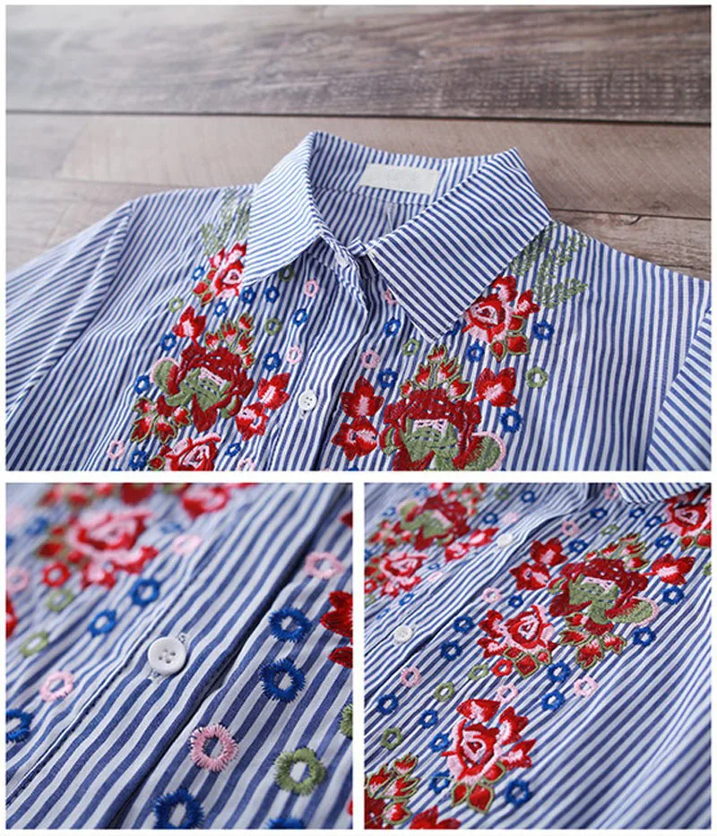 Chicever Вышивка Цветочный Повседневная футболка платье миди в полоску Для женщин