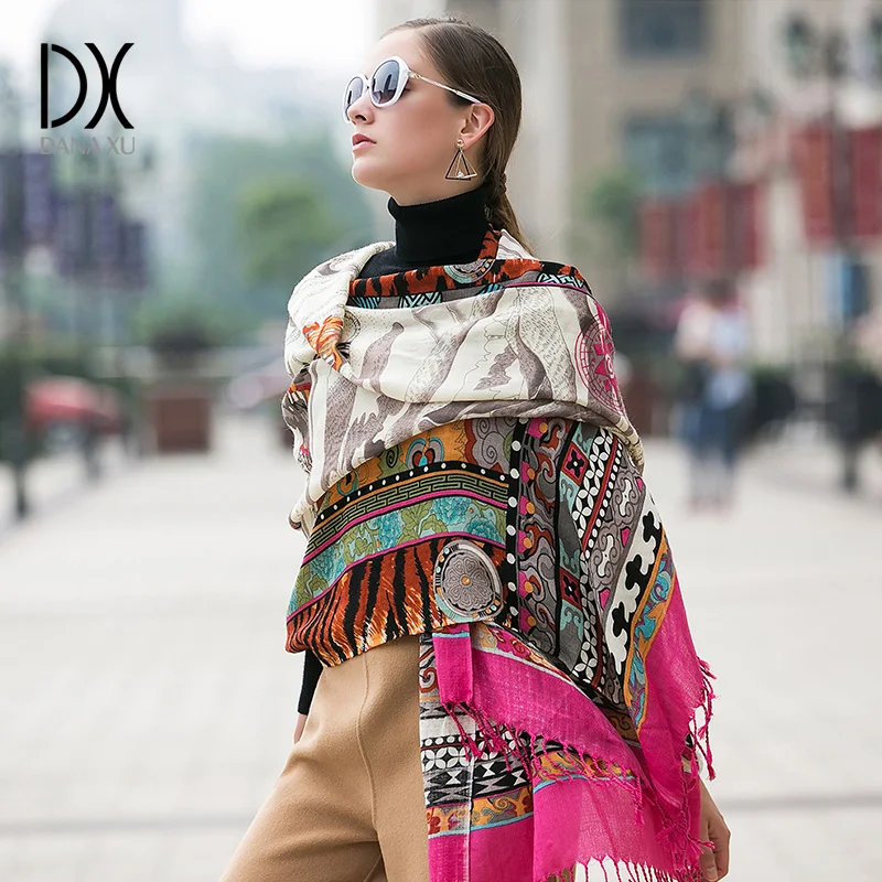 Роскошный брендовый клетчатый кашемировый зимний женский шарф пончо женское