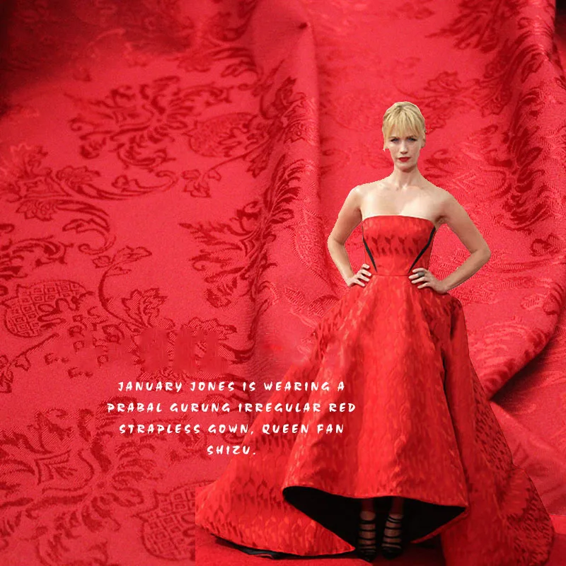 

Модная, большая жаккардовая ткань, красная, китайская, красная, для весны и лета, Ретро Тотем