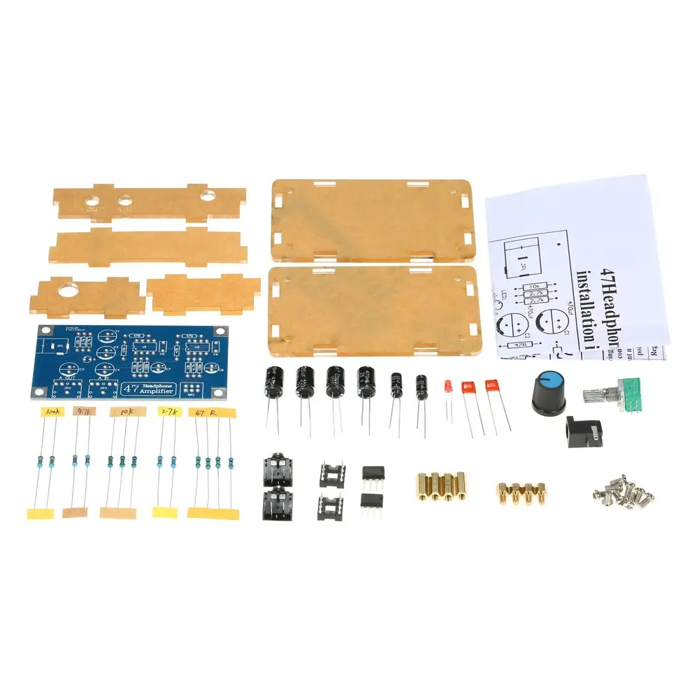 Усилитель для наушников DIY PCB комплект AMP, 47(Европа), Hi-Fi, NE5532 с прозрачным корпусом одиночный блок питания DC12~ 18В
