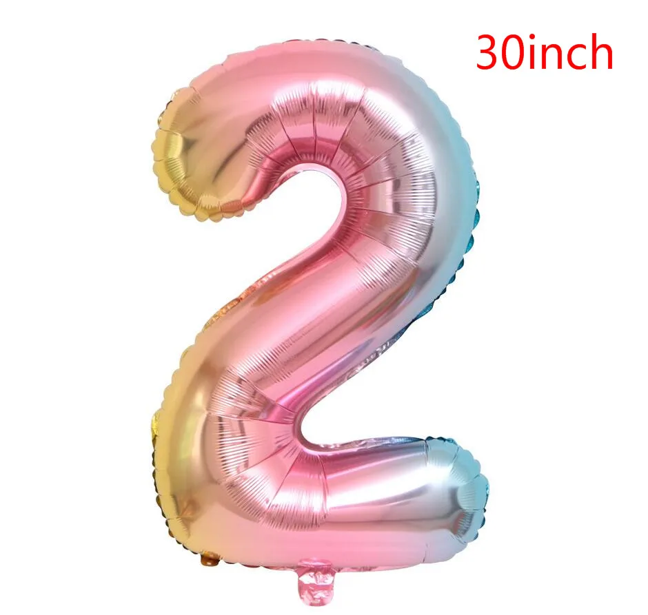 30inch gradual 1 шт. 40 дюймов розовое золото, серебро, алюминий Фольга №2 воздушные шары 2nd дня рождения, свадьбы, годовщины вечерние Декор Baby Shower поставки - Цвет: 30inch gradual