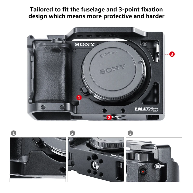 UURig камера клетка для sony A6400 Vlog корпус клетка ручка Видео установка с деревянной рукояткой/Arri металлическая верхняя ручка VS SmallRig клетка