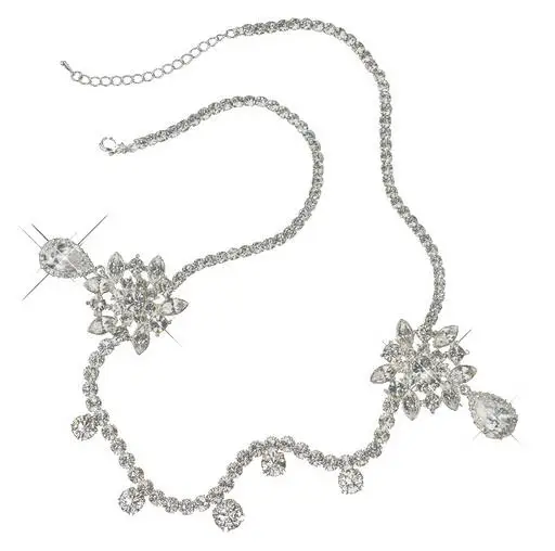 Серебряная свадебная тиара с кристаллами головная повязка бусинами и цветами