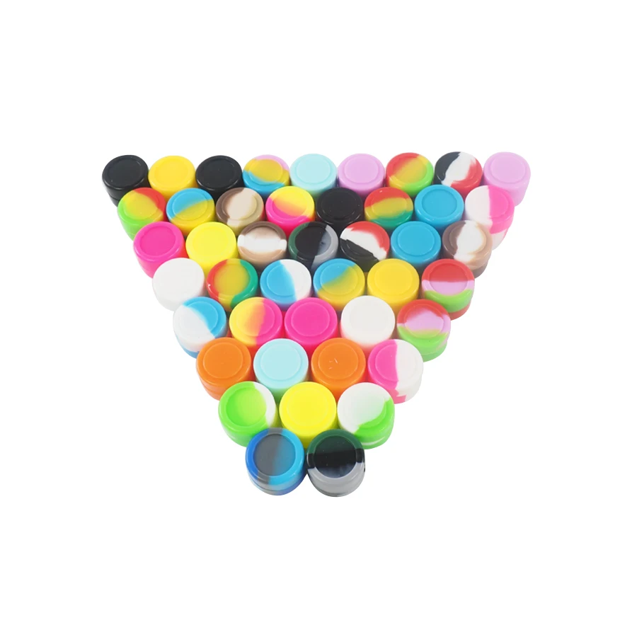 

100pcs 2ml Silicone Wax Container round Silicone Jar For Oil Dab Cigarette Cream Easy To Hold And Carry