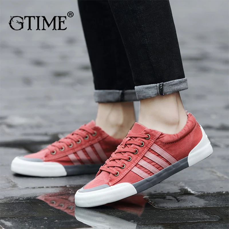 Gtime/Прямая поставка новая весенне-летняя парусиновая обувь для мужчин Корейская
